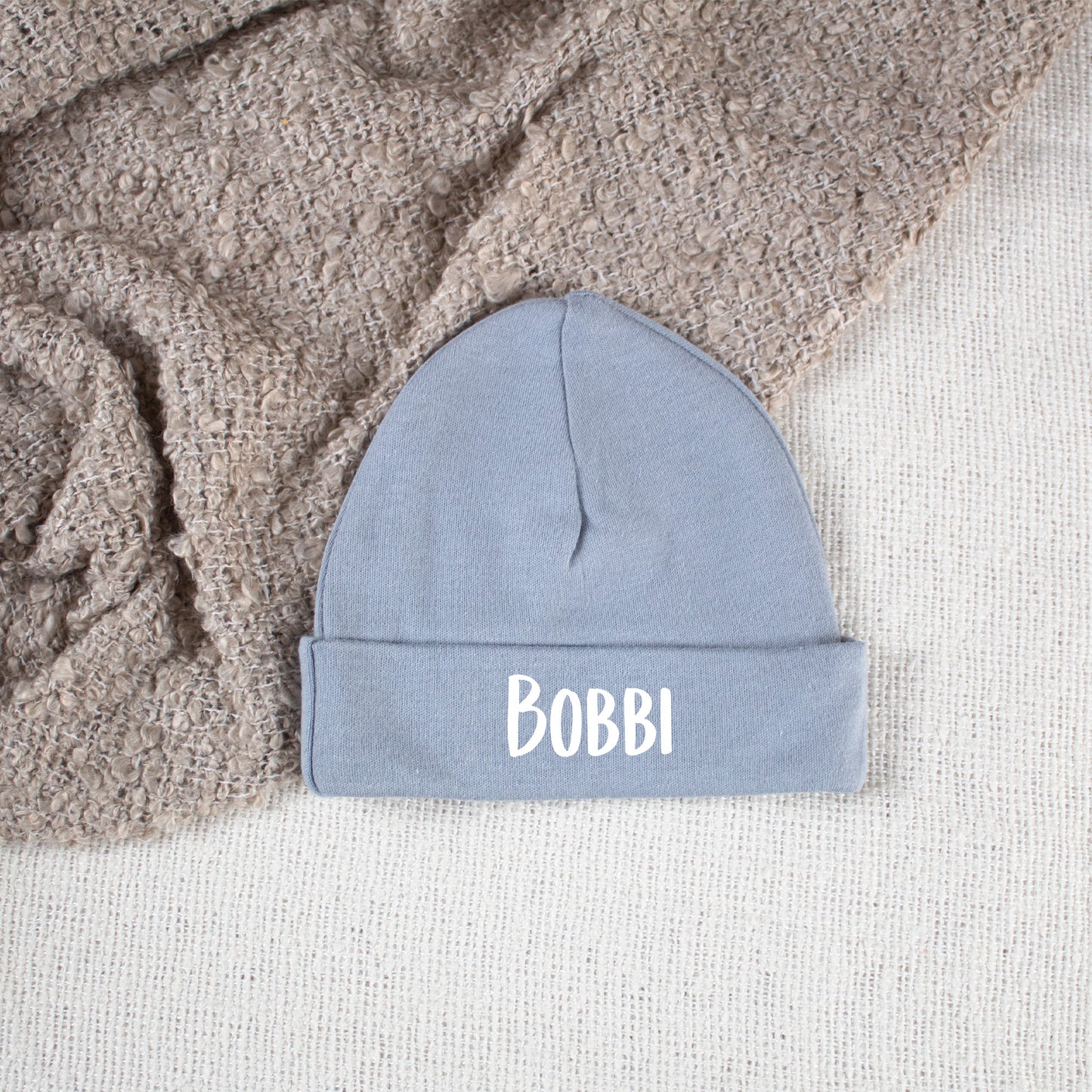 Personalized Baby Hat Grey/Blue