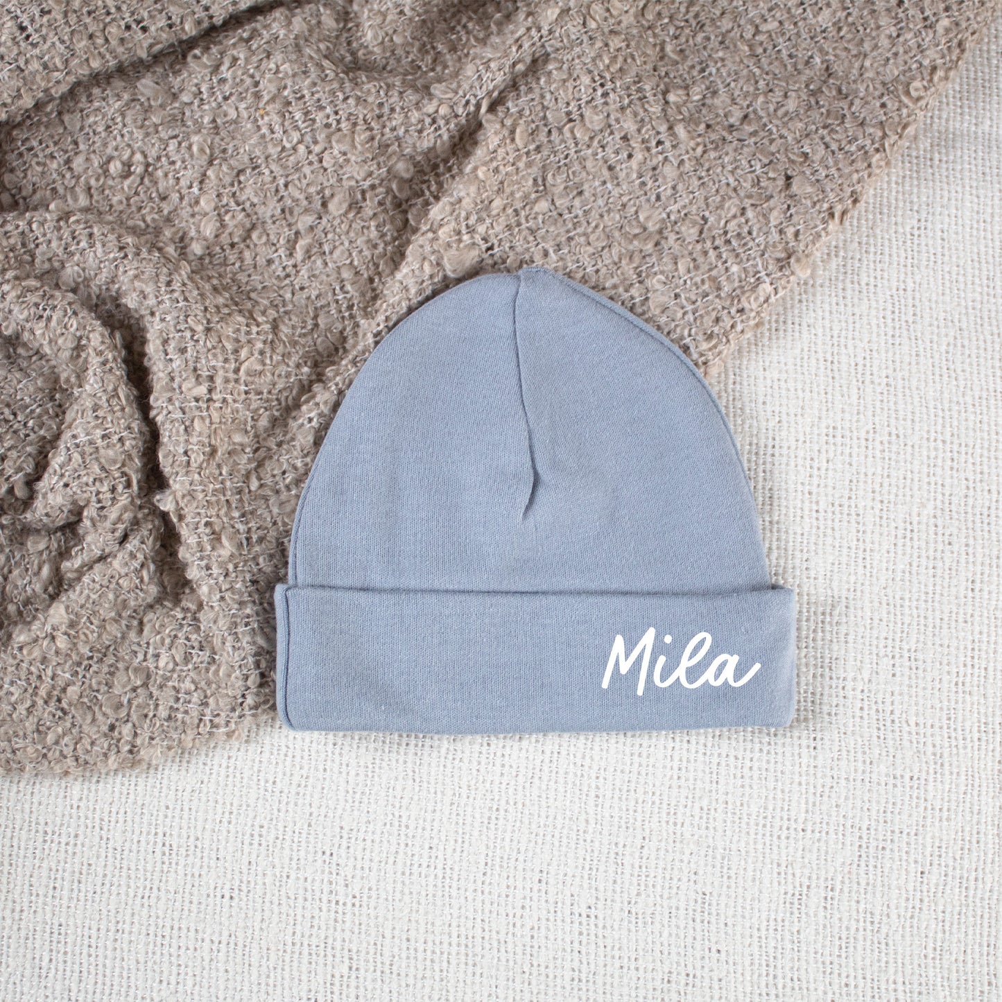 Personalized Baby Hat Grey/Blue