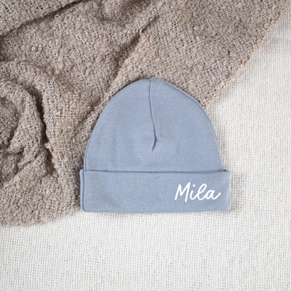 Personalized Baby Hat Grey/Blue