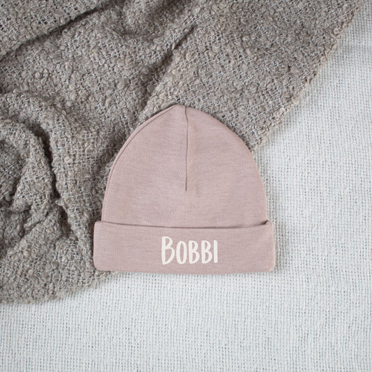 Personalized Baby Hat Pink Stone