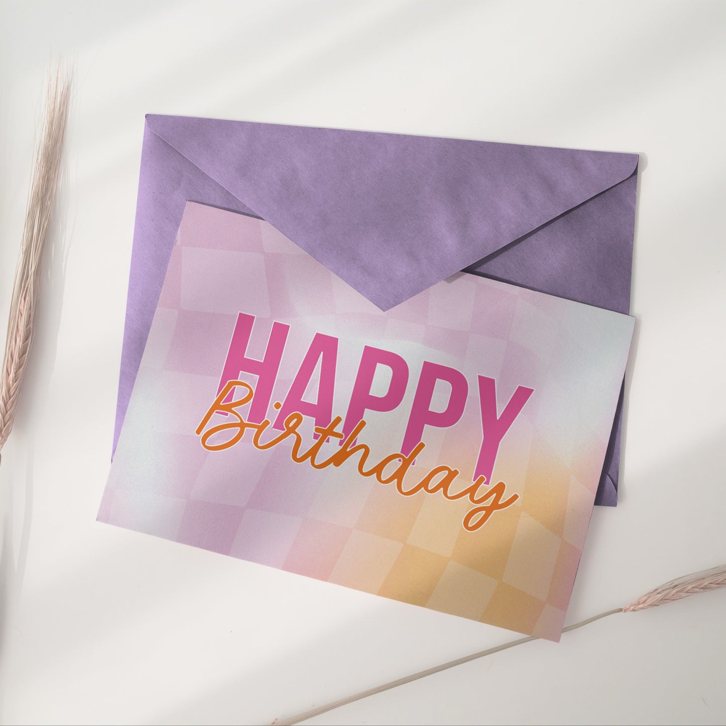 Happy Birthday Greeting Card Pink