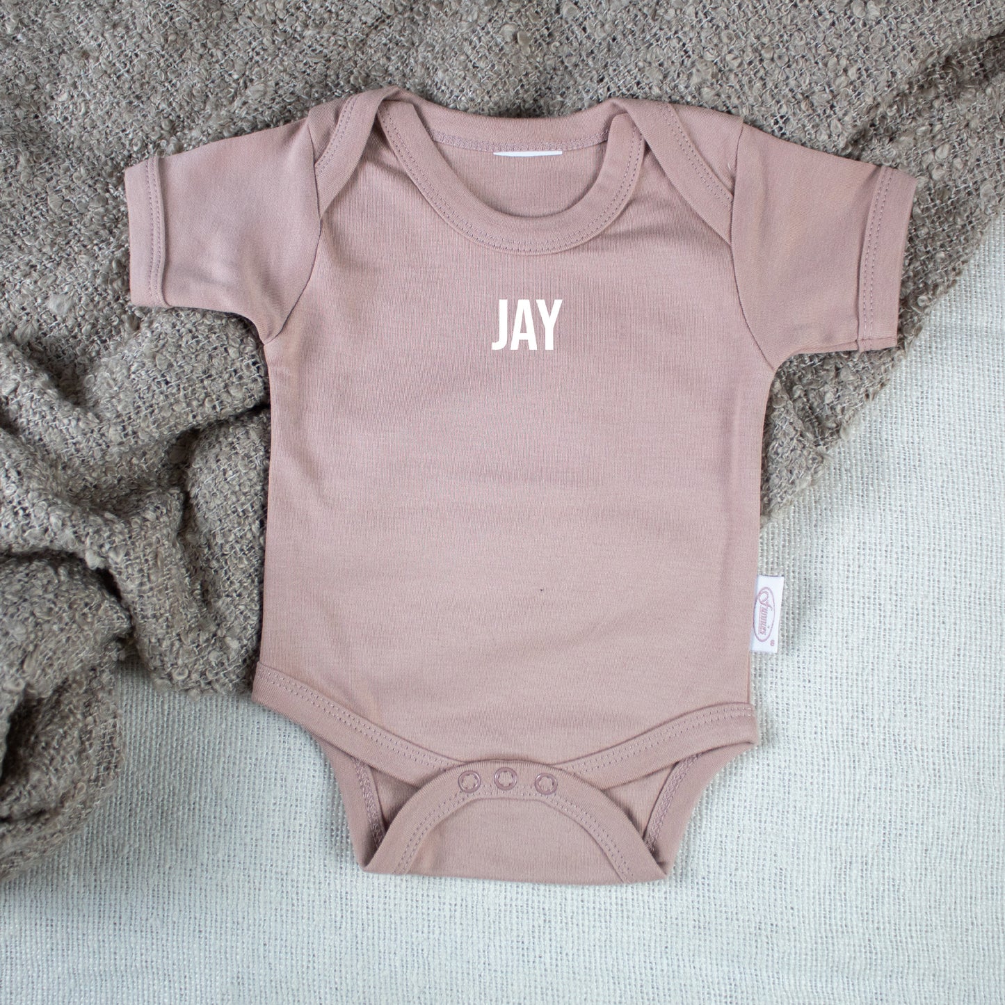 Baby Romper With Name Pinkstone