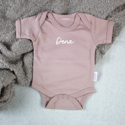 Baby Romper With Name Pinkstone