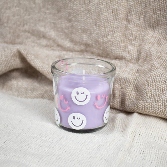 Smiley Candle Purple