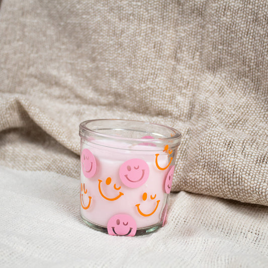 Smiley Candle Pink