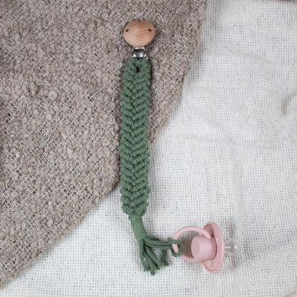 Pacifier chain Boho Eucalyptus Green