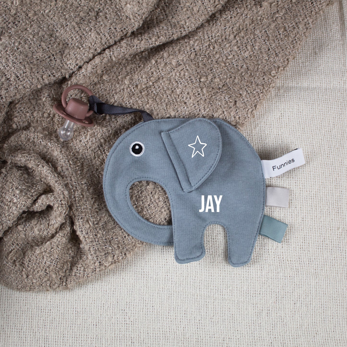 Personalized Pacifier Ollie Grey/Blue